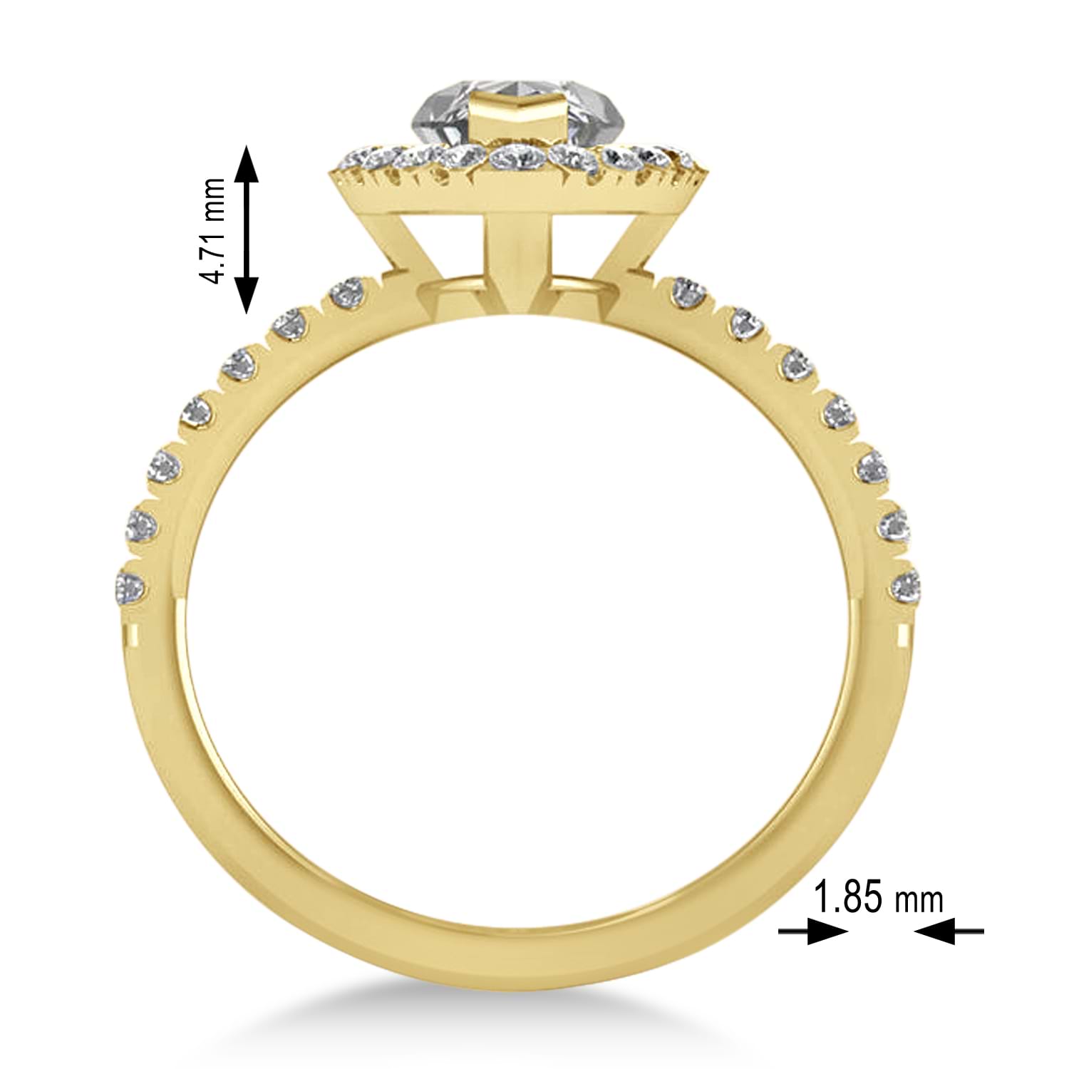 Diamond Marquise Halo Engagement Ring 14k Yellow Gold (1.84ct)
