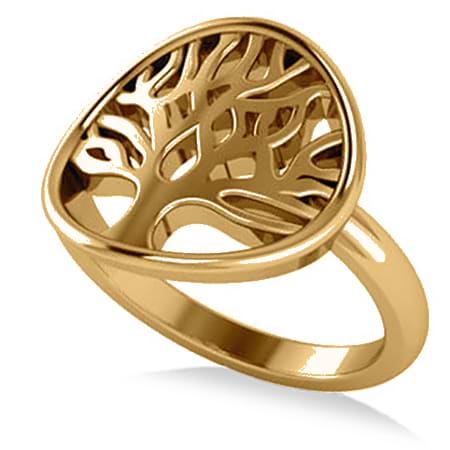 Family Tree of Life Fashion Ring 14k Yellow Gold