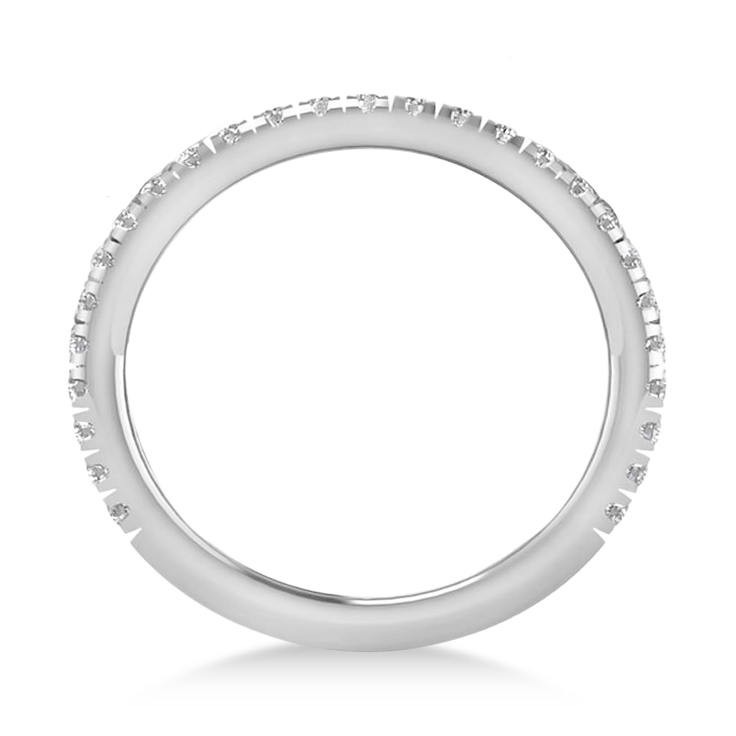 Diamond Semi-Eternity Ring Wedding Band 14k White Gold (0.41ct)