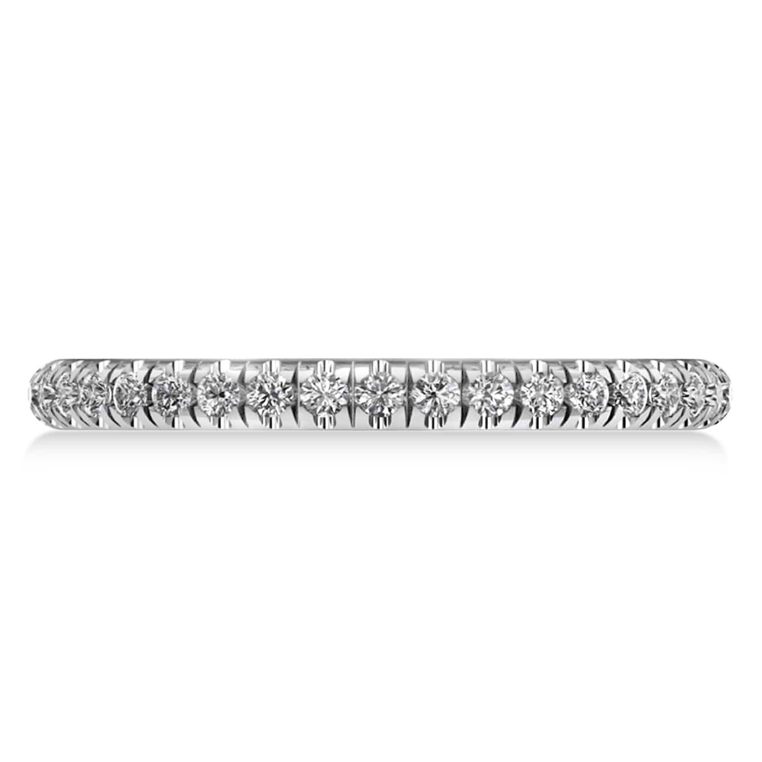 Diamond Semi-Eternity Ring Wedding Band 14k White Gold (0.41ct)