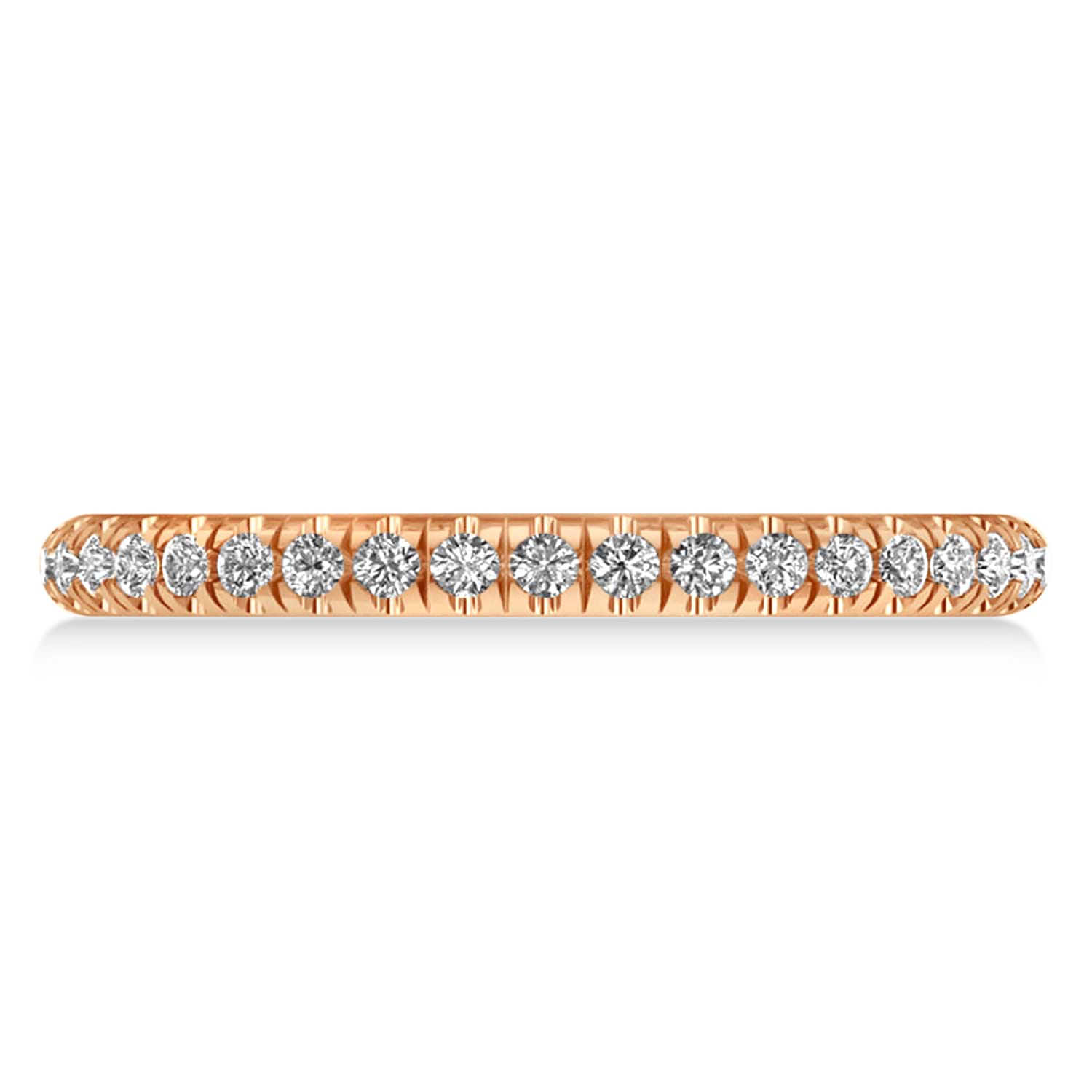 Diamond Semi-Eternity Ring Wedding Band 18k Rose Gold (0.41ct)