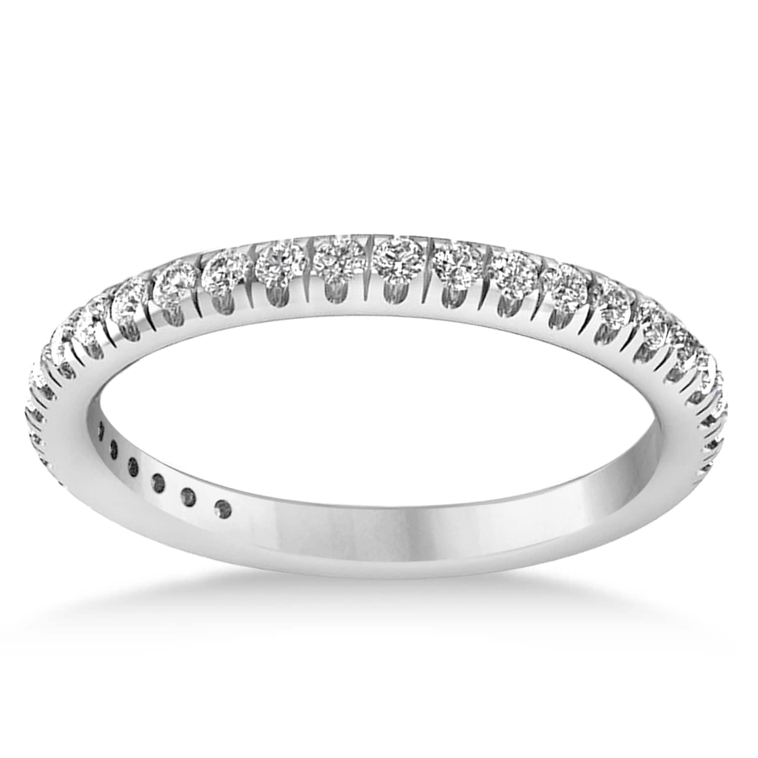 Diamond Semi-Eternity Ring Wedding Band 18k White Gold (0.41ct)