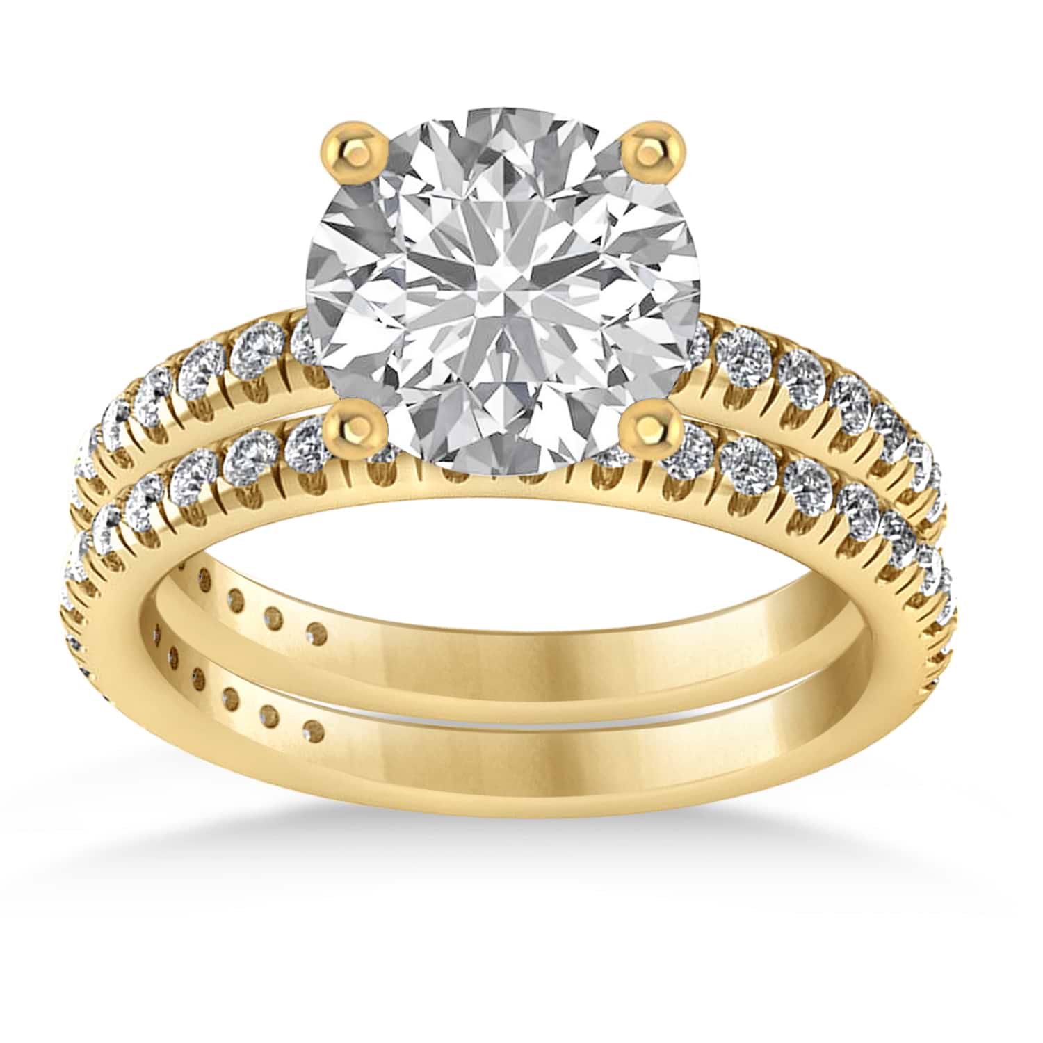 Diamond Round-Set Semi-Eternity Bridal Set 18k Yellow Gold (2.62ct)