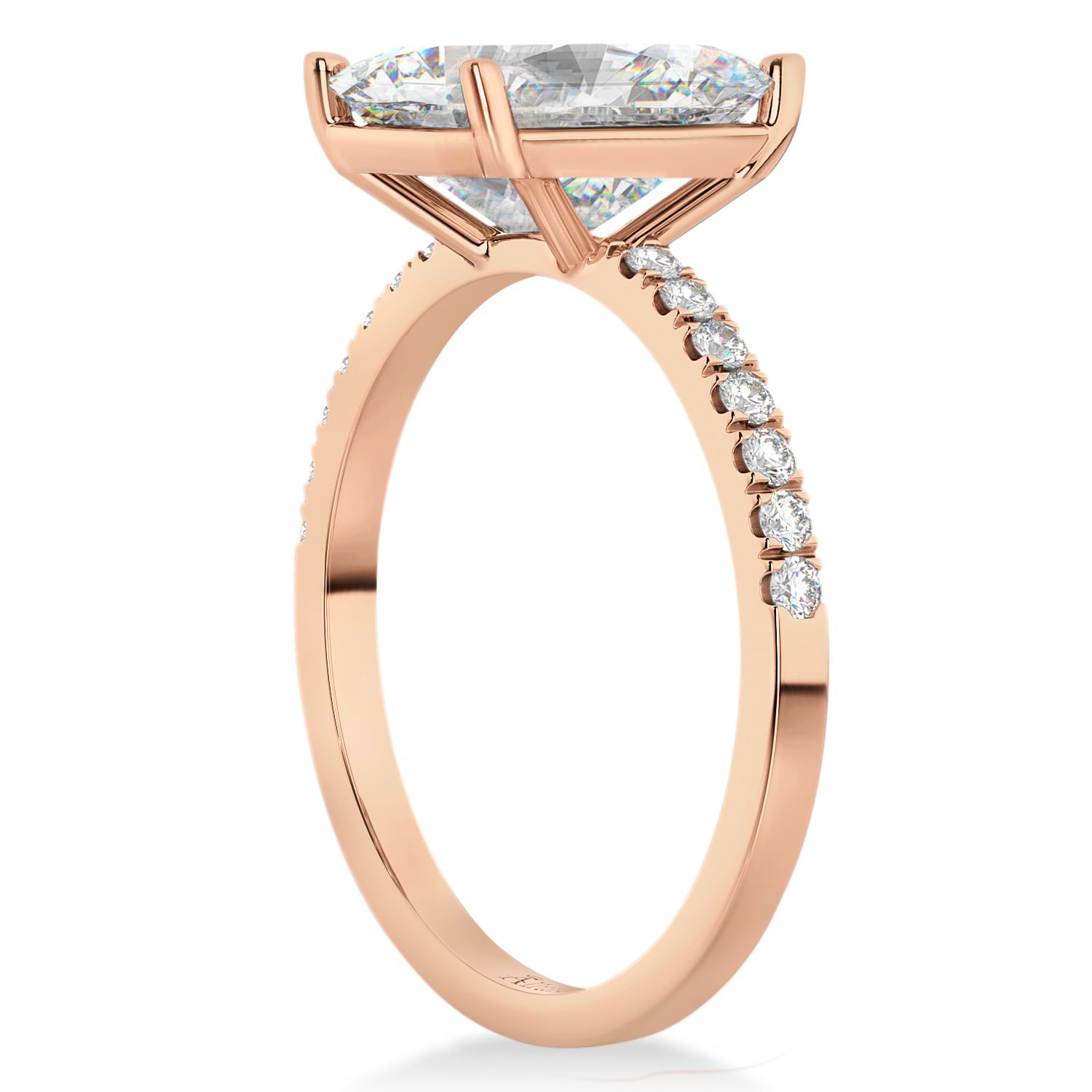 Diamond Emerald-Set Engagement Ring 18k Rose Gold (3.36ct)