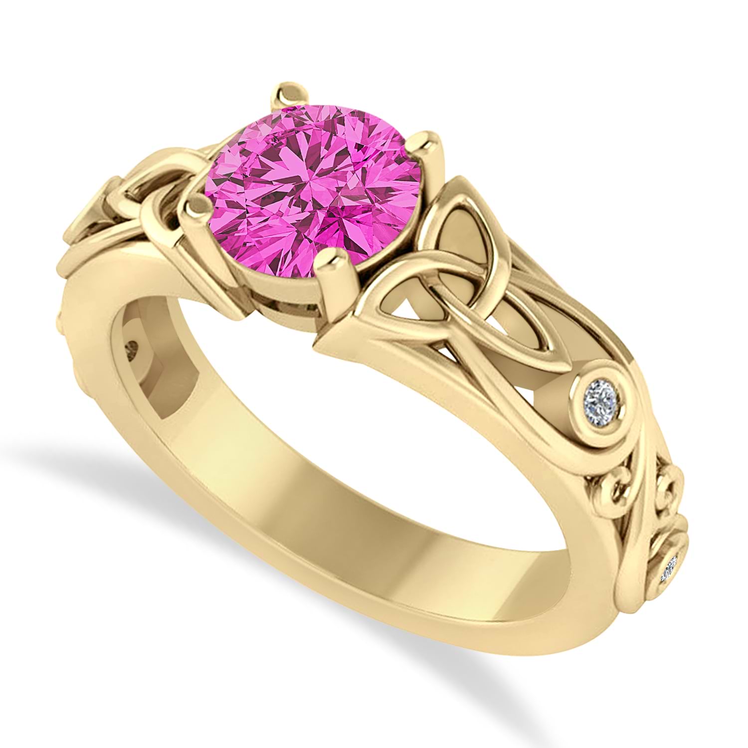 Color Merchants 10k White Gold Oval Pink Topaz And Diamond Ring RM6410W-PT  - KP Jewelers