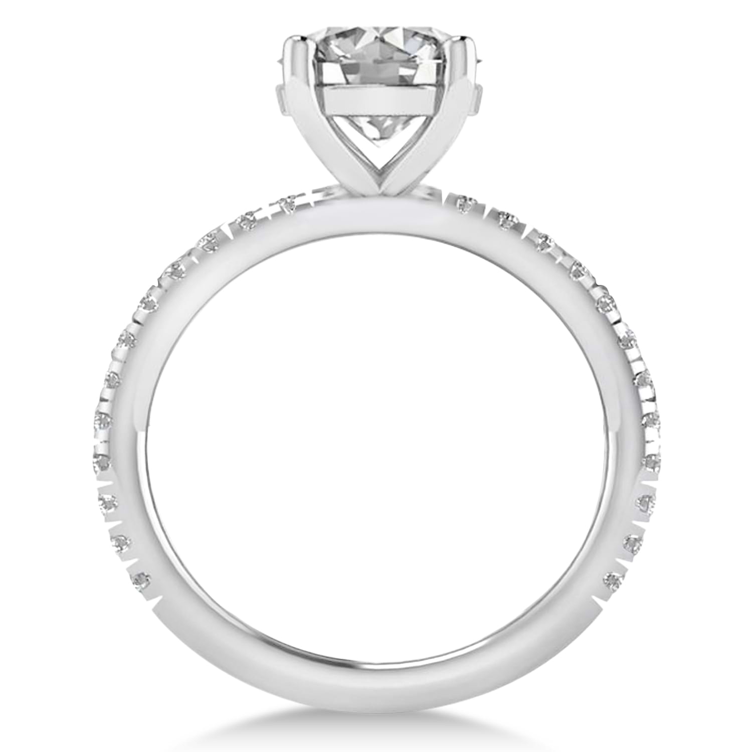 Diamond No Halo Engagement Ring 14k White Gold (0.36ct)