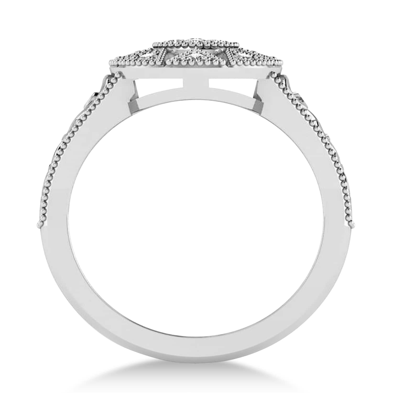 Diamond Milgrain Octagram Ladies' Ring 14k White Gold (0.23ct)