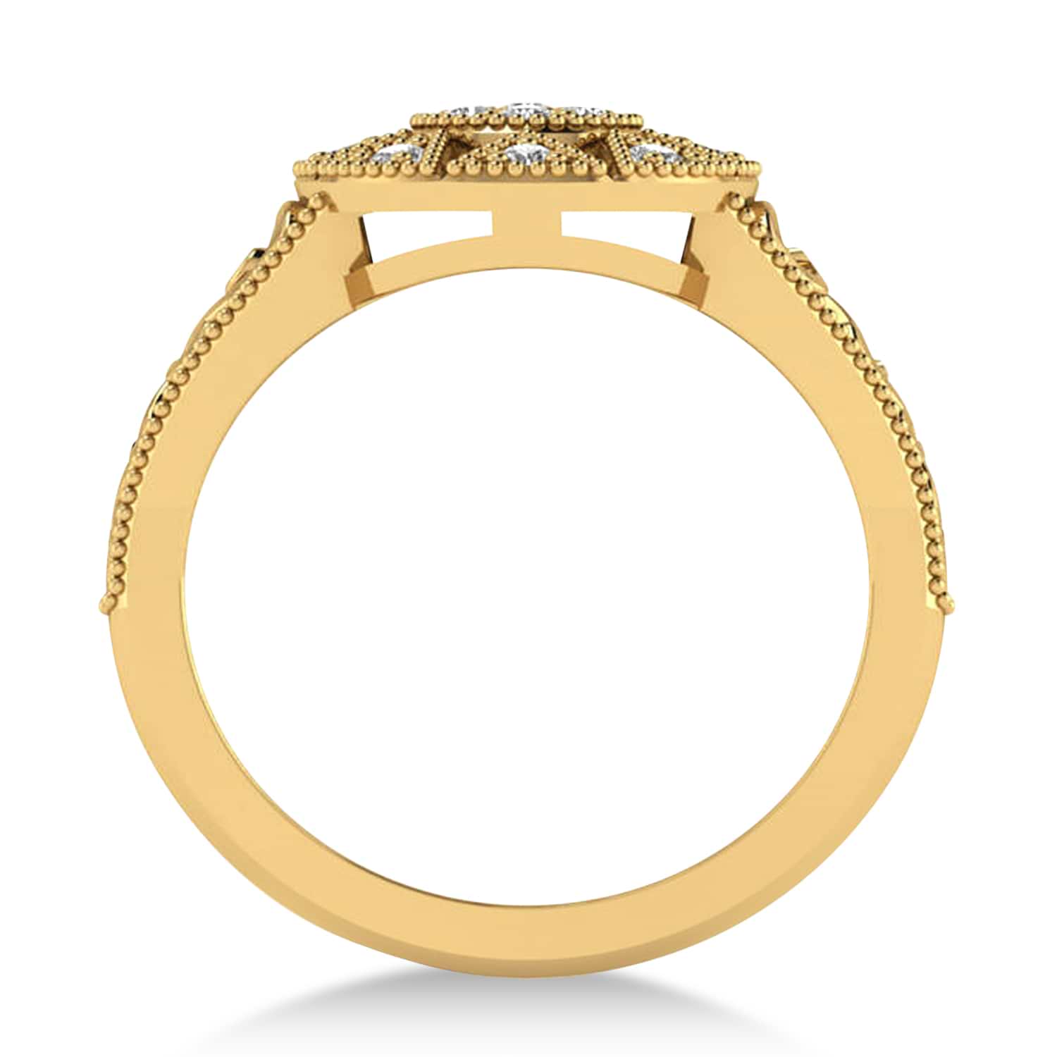 Diamond Milgrain Octagram Ladies' Ring 14k Yellow Gold (0.23ct)