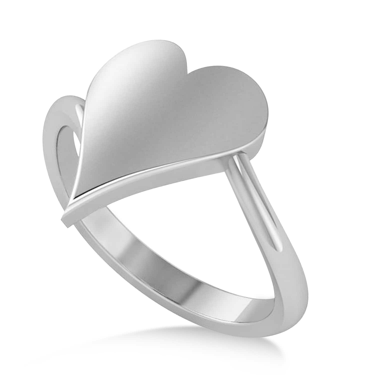 Geometric Heart-Shape Ring 14k White Gold