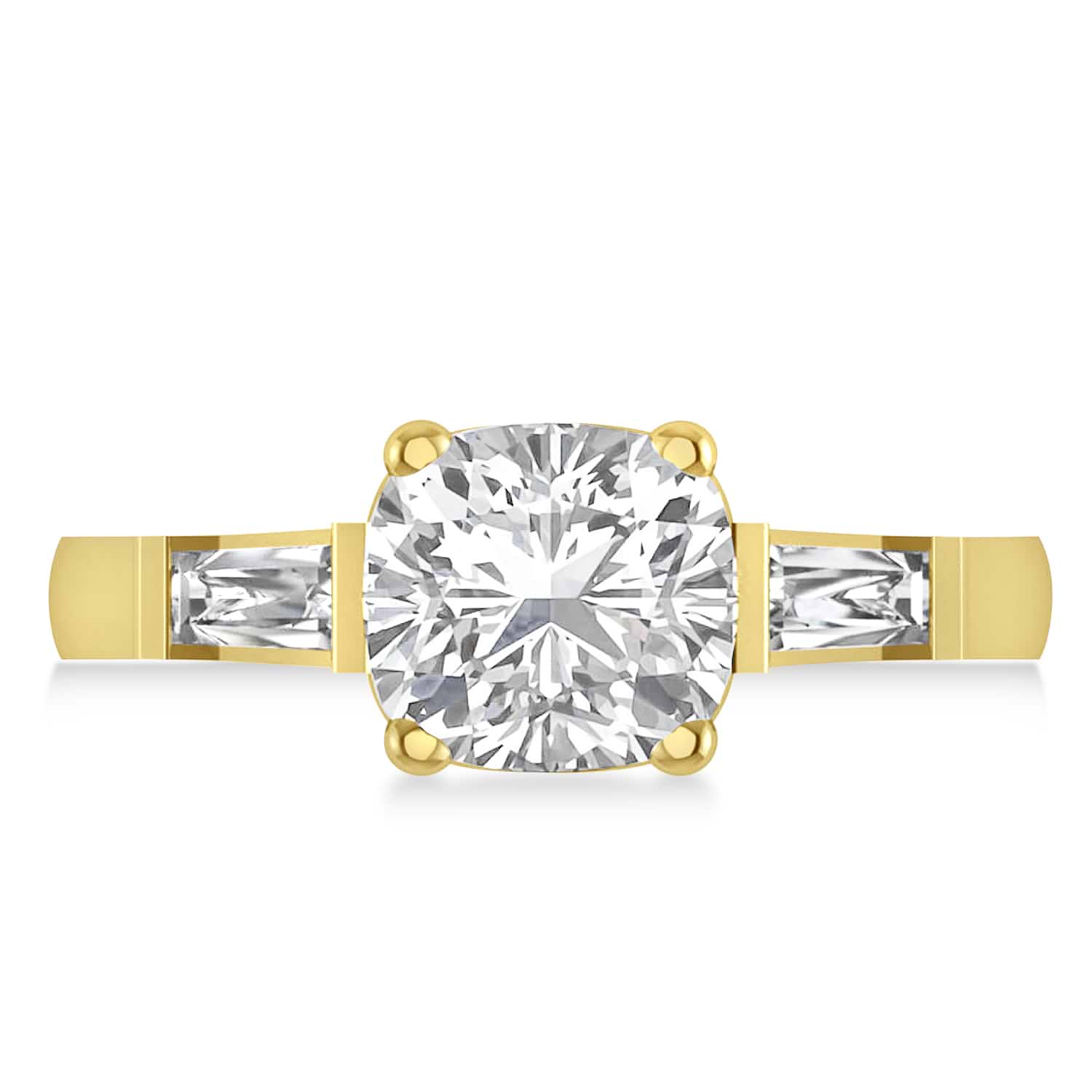 Diamond Three-Stone Cushion Ring 14k Yellow Gold (2.44ct)