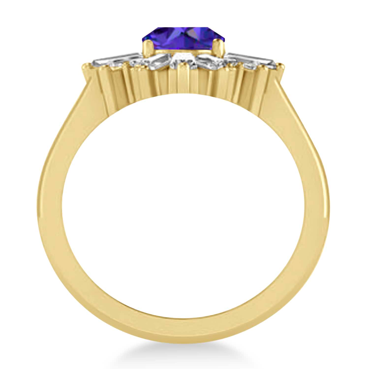 Tanzanite & Diamond Oval Cut Ballerina Engagement Ring 18k Yellow Gold (3.06 ctw)