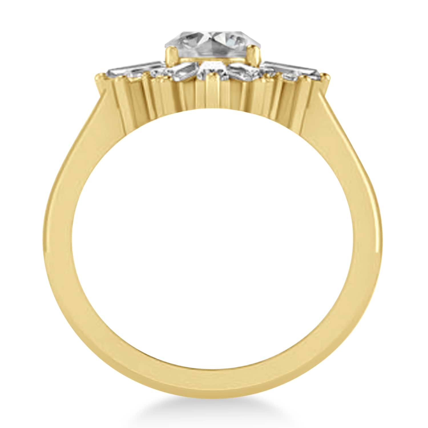 Diamond Oval Cut Ballerina Engagement Ring 14k Yellow Gold (2.51 ctw)