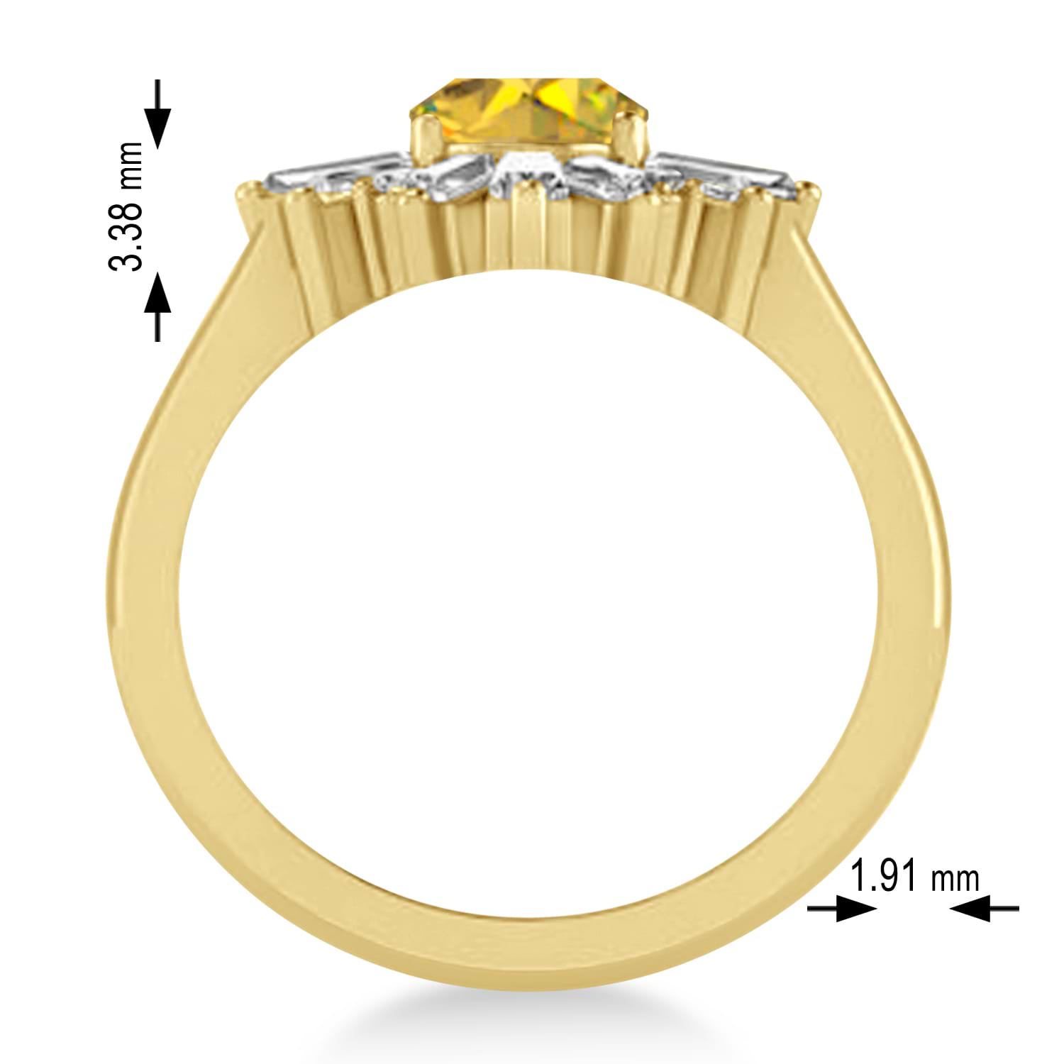 Yellow Sapphire & Diamond Oval Cut Ballerina Engagement Ring 18k Yellow Gold (3.06 ctw)
