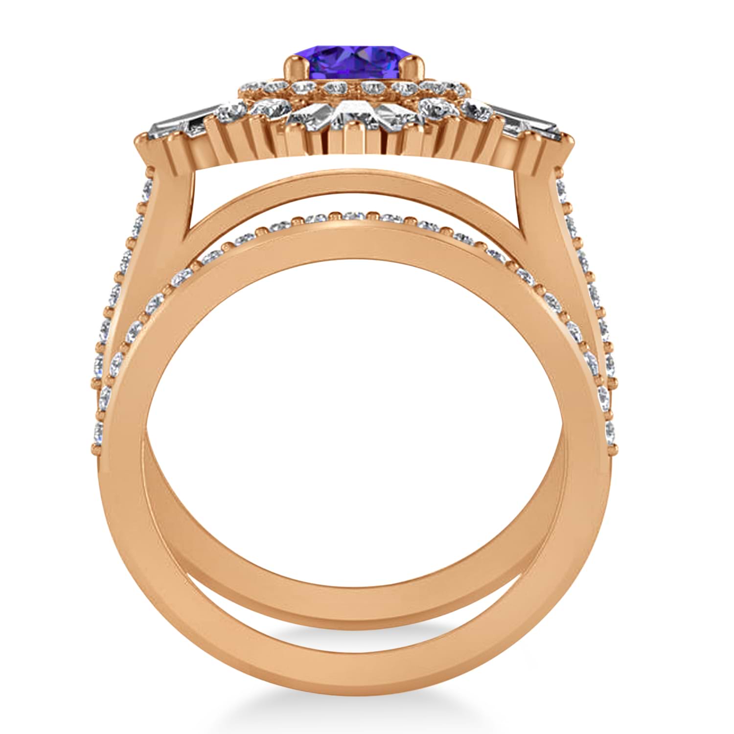 Tanzanite & Diamond Ballerina Engagement Ring 14k Rose Gold (2.74 ctw)