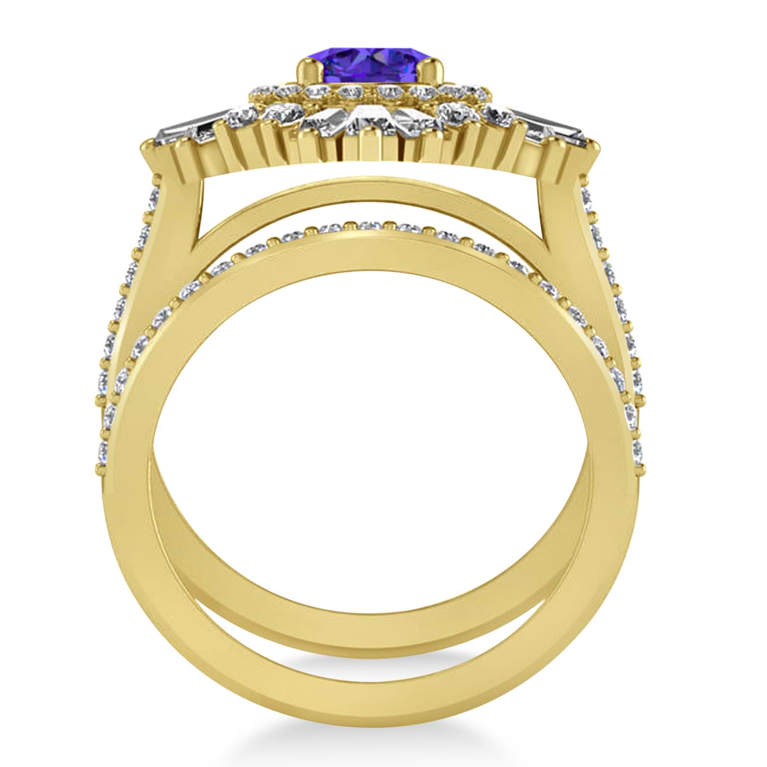 Tanzanite & Diamond Ballerina Engagement Ring 14k Yellow Gold (2.74 ctw)
