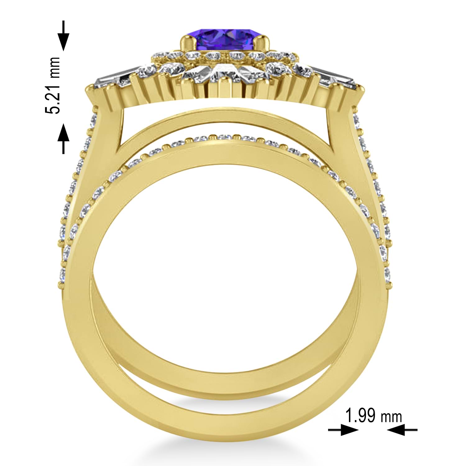 Tanzanite & Diamond Ballerina Engagement Ring 14k Yellow Gold (2.74 ctw)