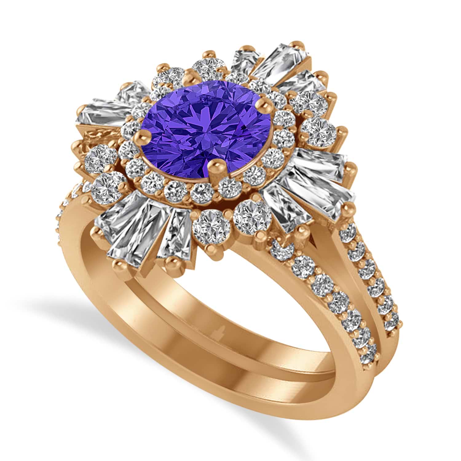 Tanzanite & Diamond Ballerina Engagement Ring 18k Rose Gold (2.74 ctw)