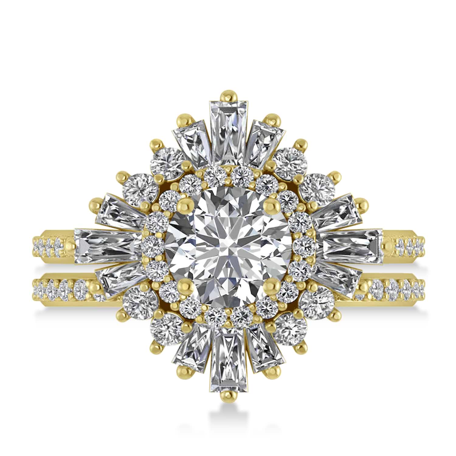 Diamond Ballerina Engagement Ring 18k Yellow Gold (2.74 ctw)