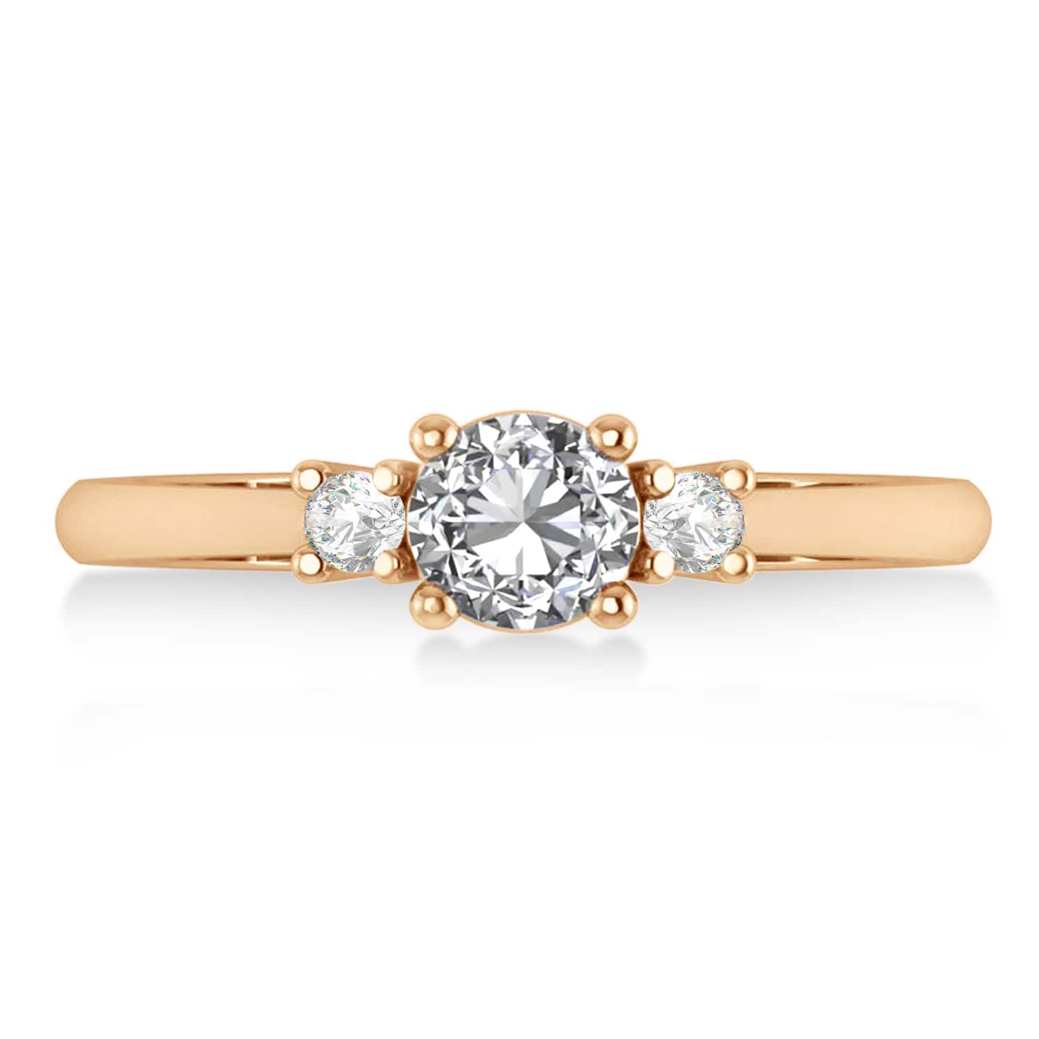 Round Diamond Three-Stone Engagement Ring 14k Rose Gold (0.60ct)