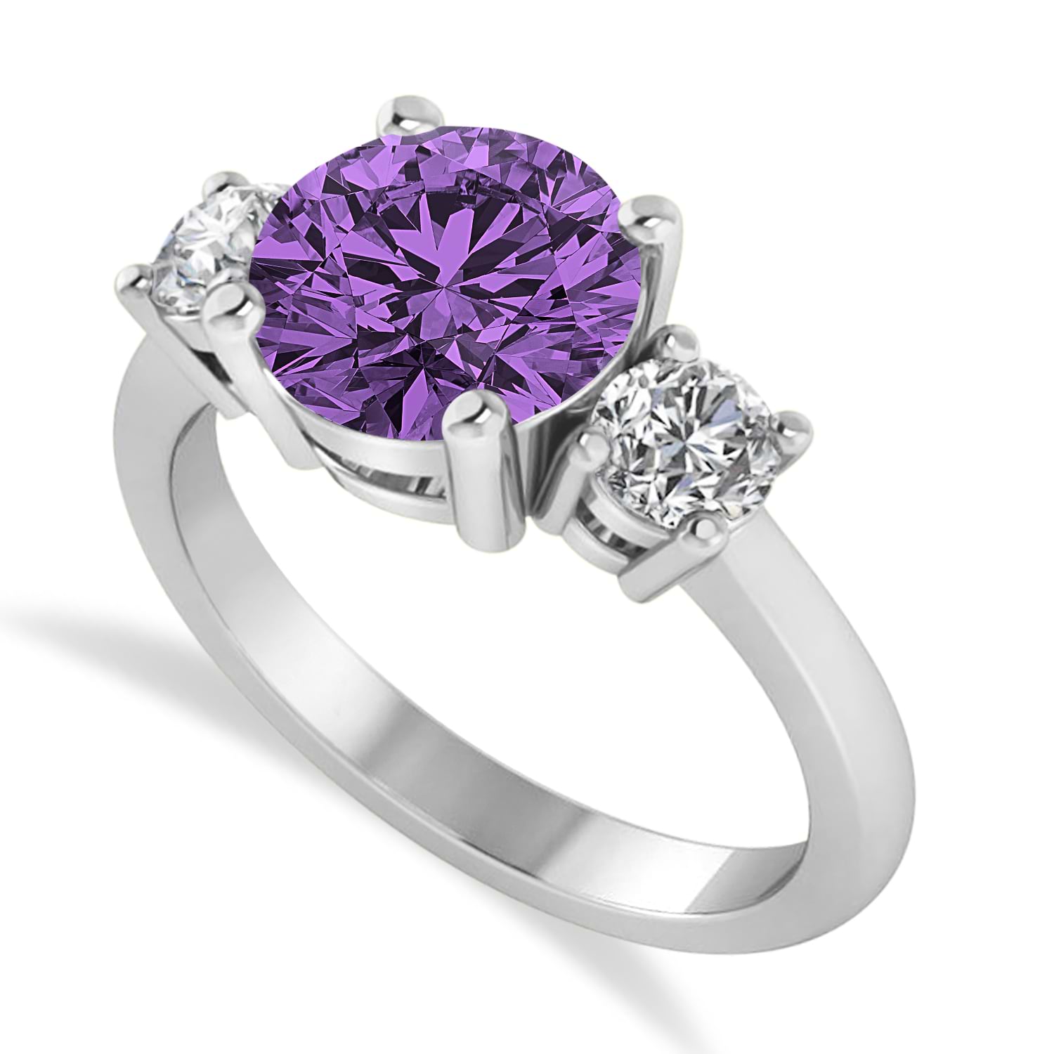 9 Ct. Halo Sri Lanka Purple Sapphire with Diamonds Ring | Miss Diamond Ring