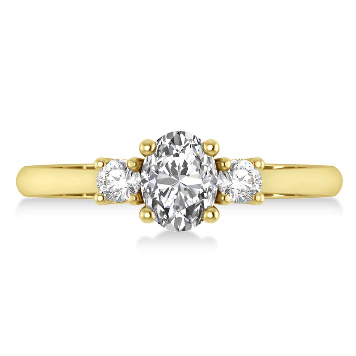 Oval Lab Grown Diamond Three-Stone Engagement Ring 14k Yellow Gold (1.20ct)