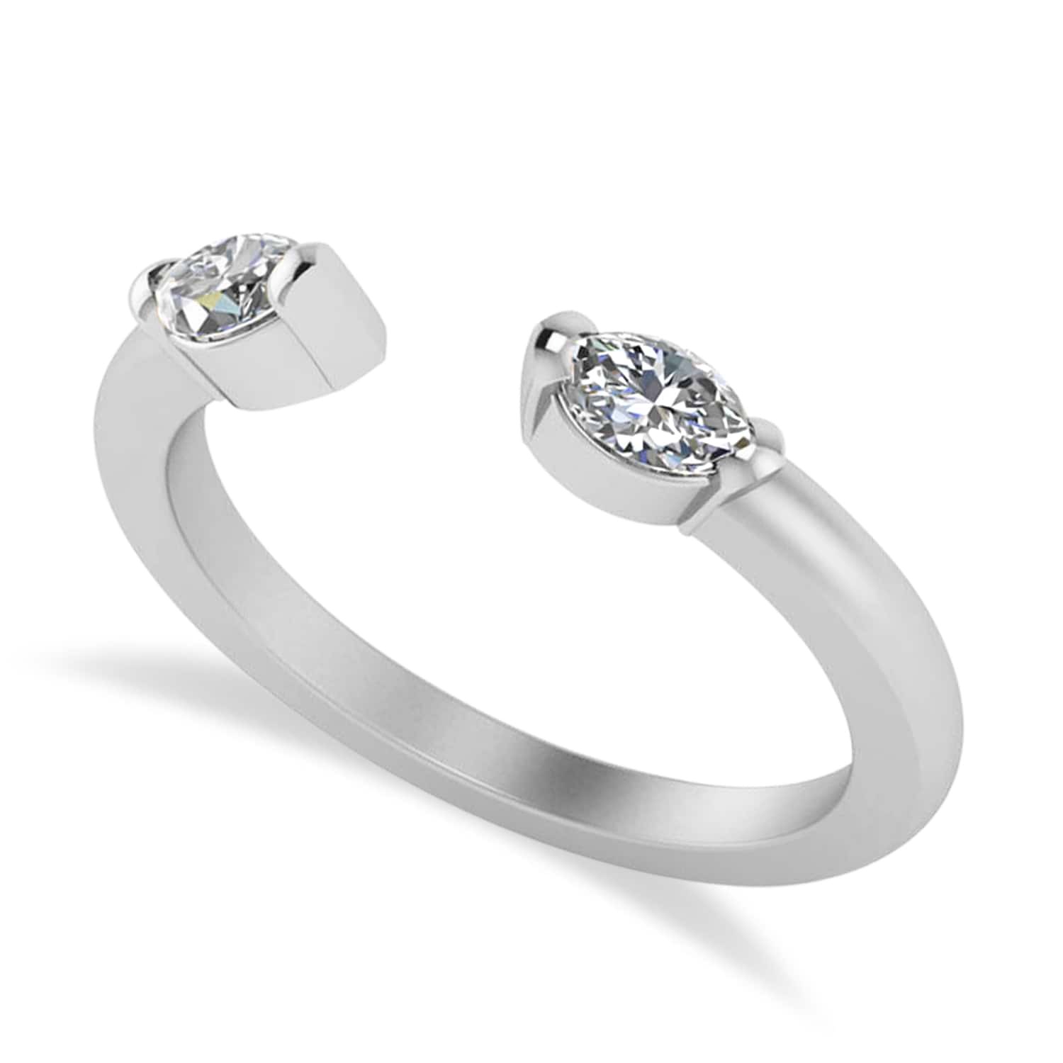 Diamond Open Concept Ring/Band 14k White Gold (0.40ct)