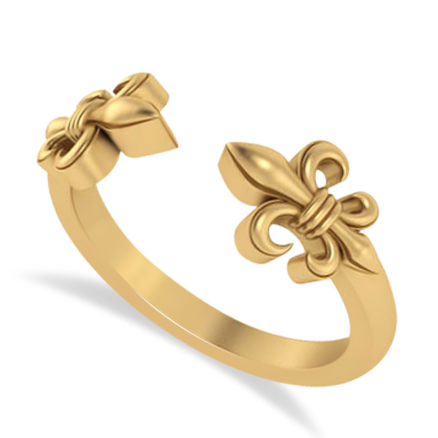 Fleur De Lis Open Concept Ring/Wedding Band 14k Yellow Gold
