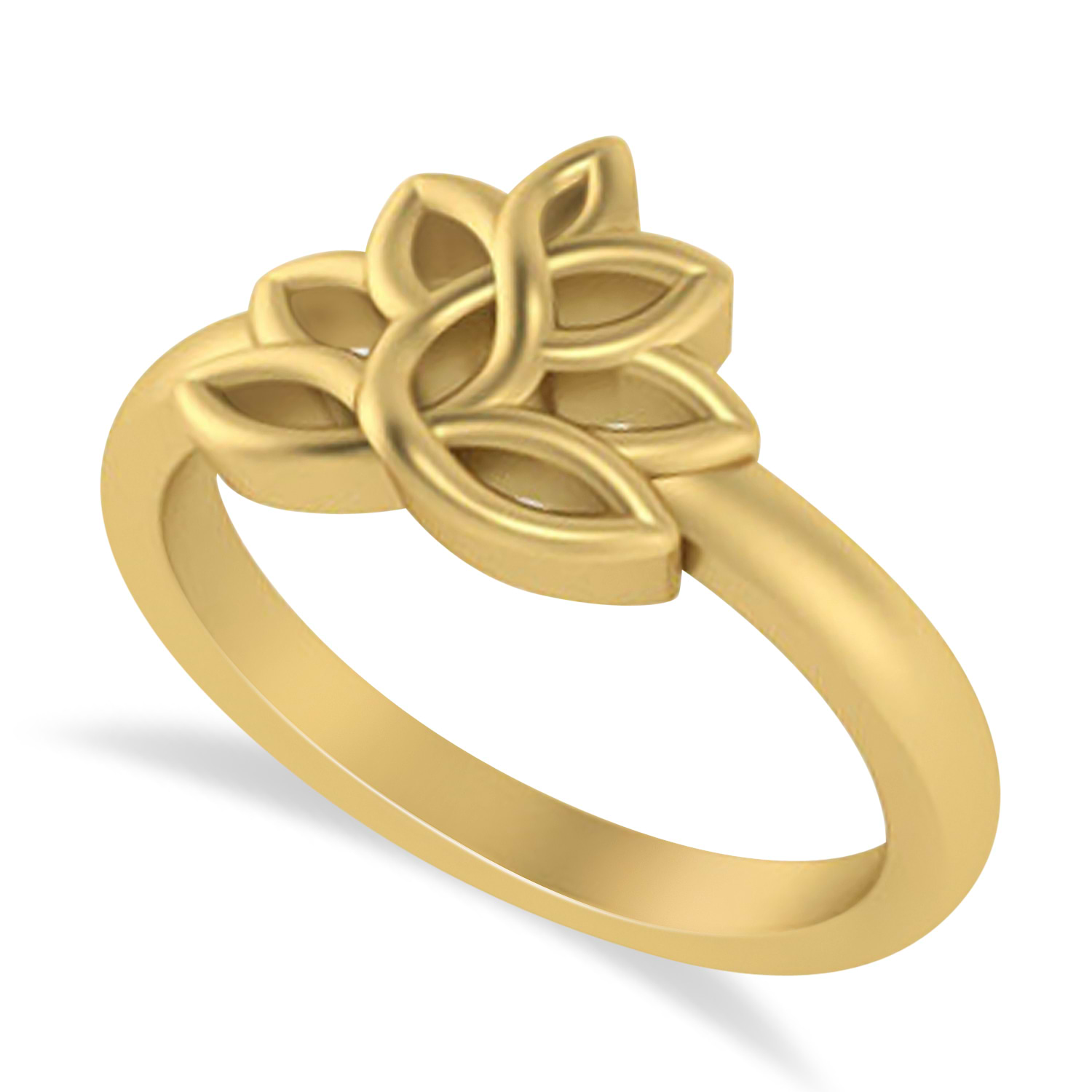 Lotus Flower Fashion Ring 14k Yellow Gold