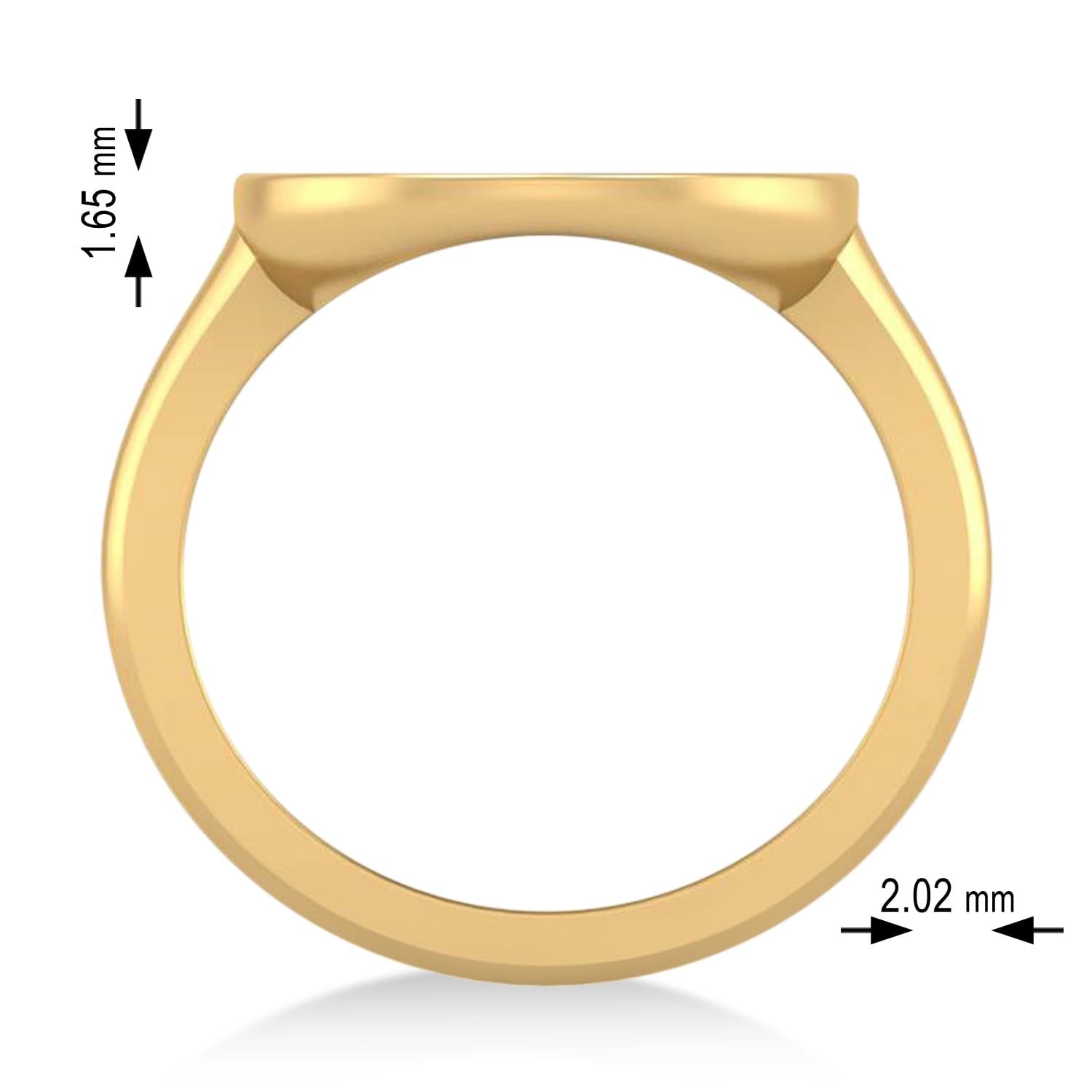 Gemini Disk Zodiac Ring 14k Yellow Gold