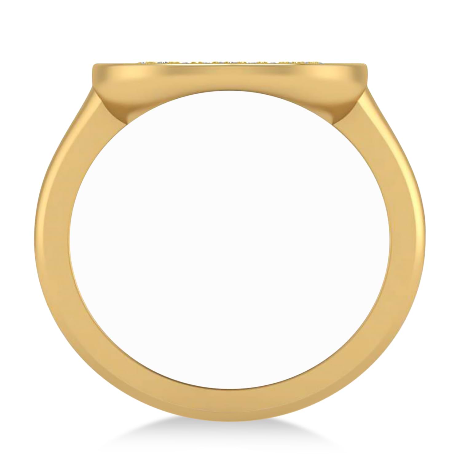 Diamond Aries Zodiac Disk Ring 14k Yellow Gold (0.095ct)
