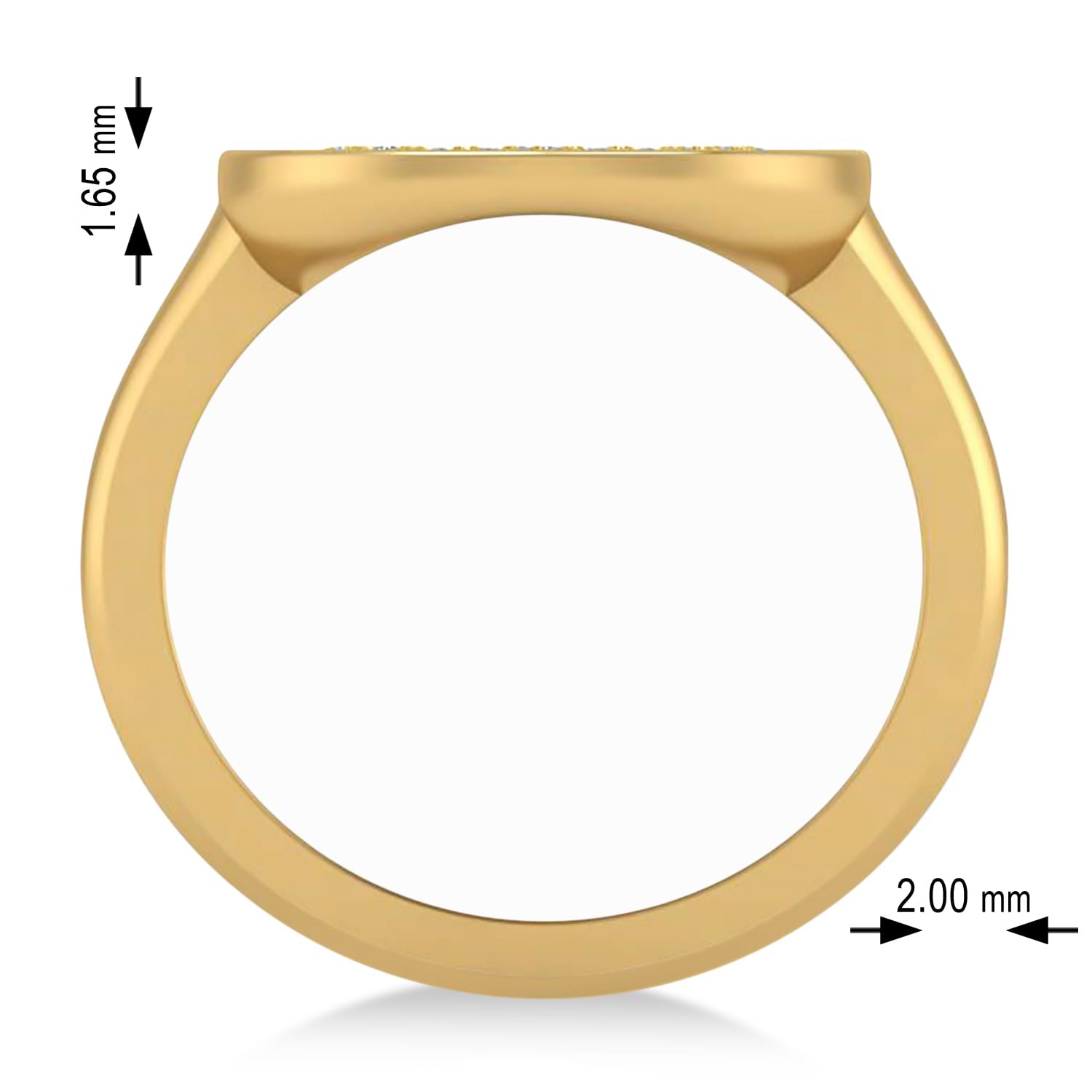 Diamond Aries Zodiac Disk Ring 14k Yellow Gold (0.095ct)