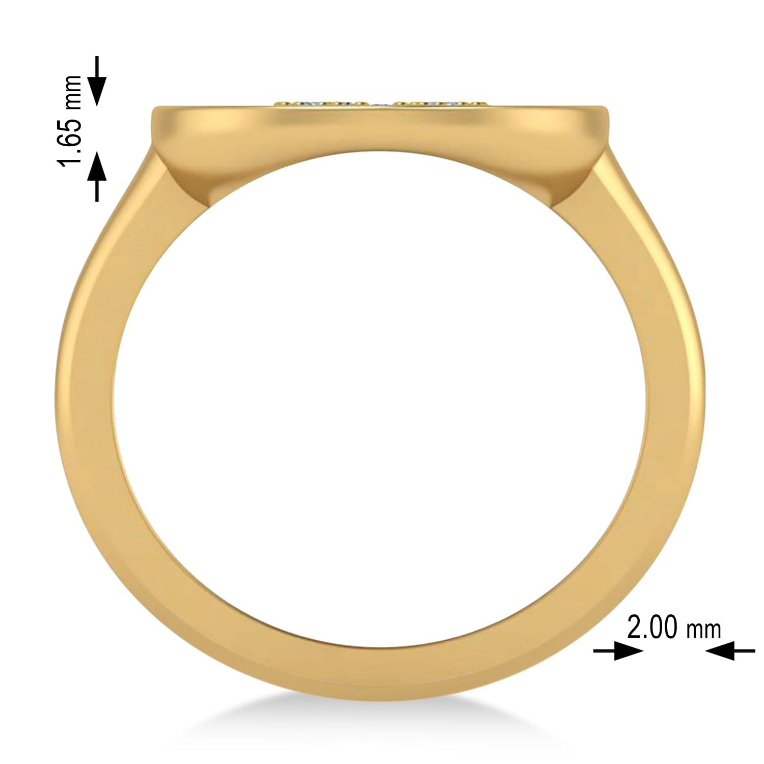 Diamond Pisces Zodiac Disk Ring 14k Yellow Gold (0.085ct)