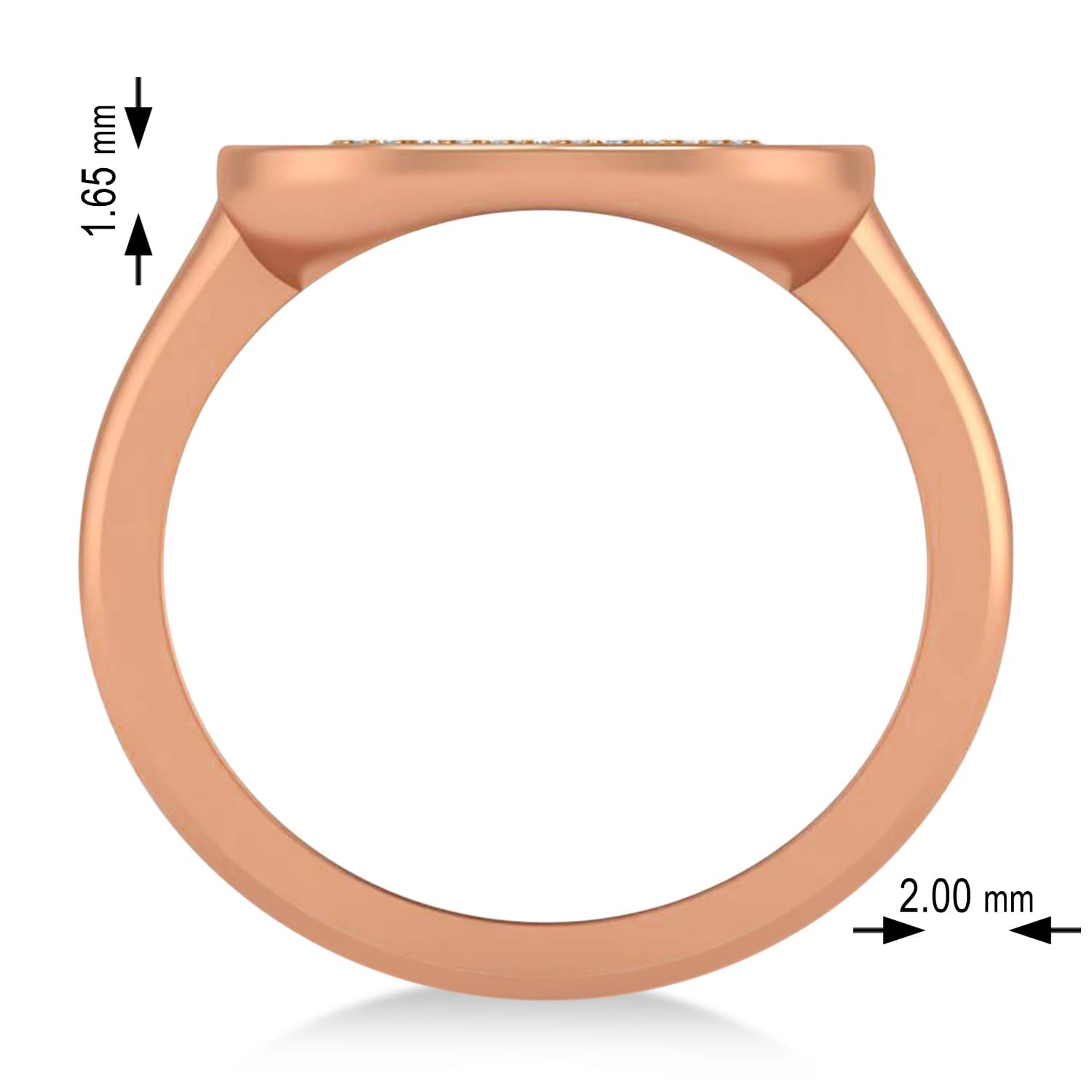 Diamond Cancer Zodiac Disk Ring 14k Rose Gold (0.13ct)