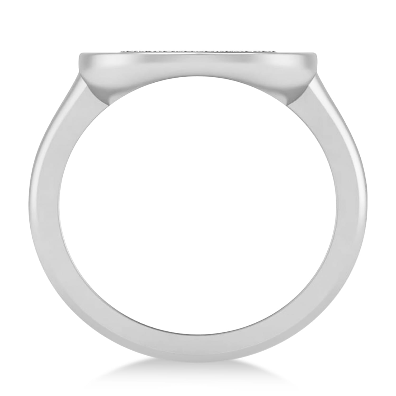 Diamond Cancer Zodiac Disk Ring 14k White Gold (0.13ct)