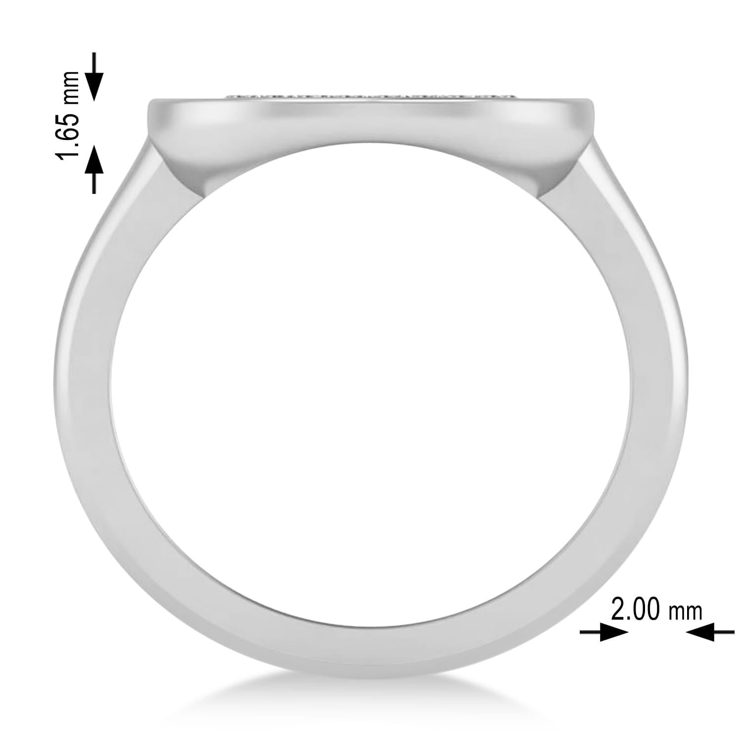 Diamond Cancer Zodiac Disk Ring 14k White Gold (0.13ct)