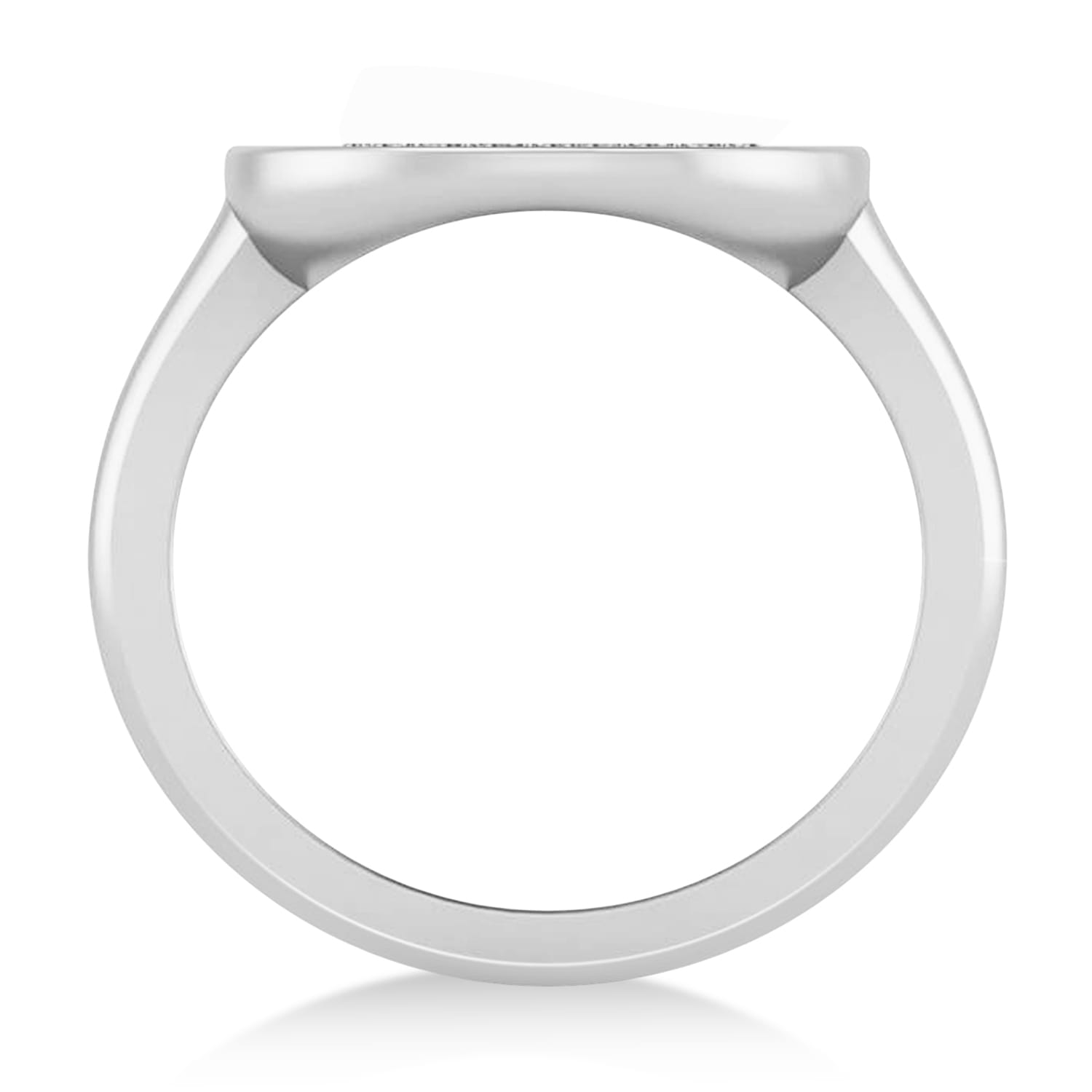 Diamond Leo Zodiac Disk Ring 14k White Gold (0.095ct)