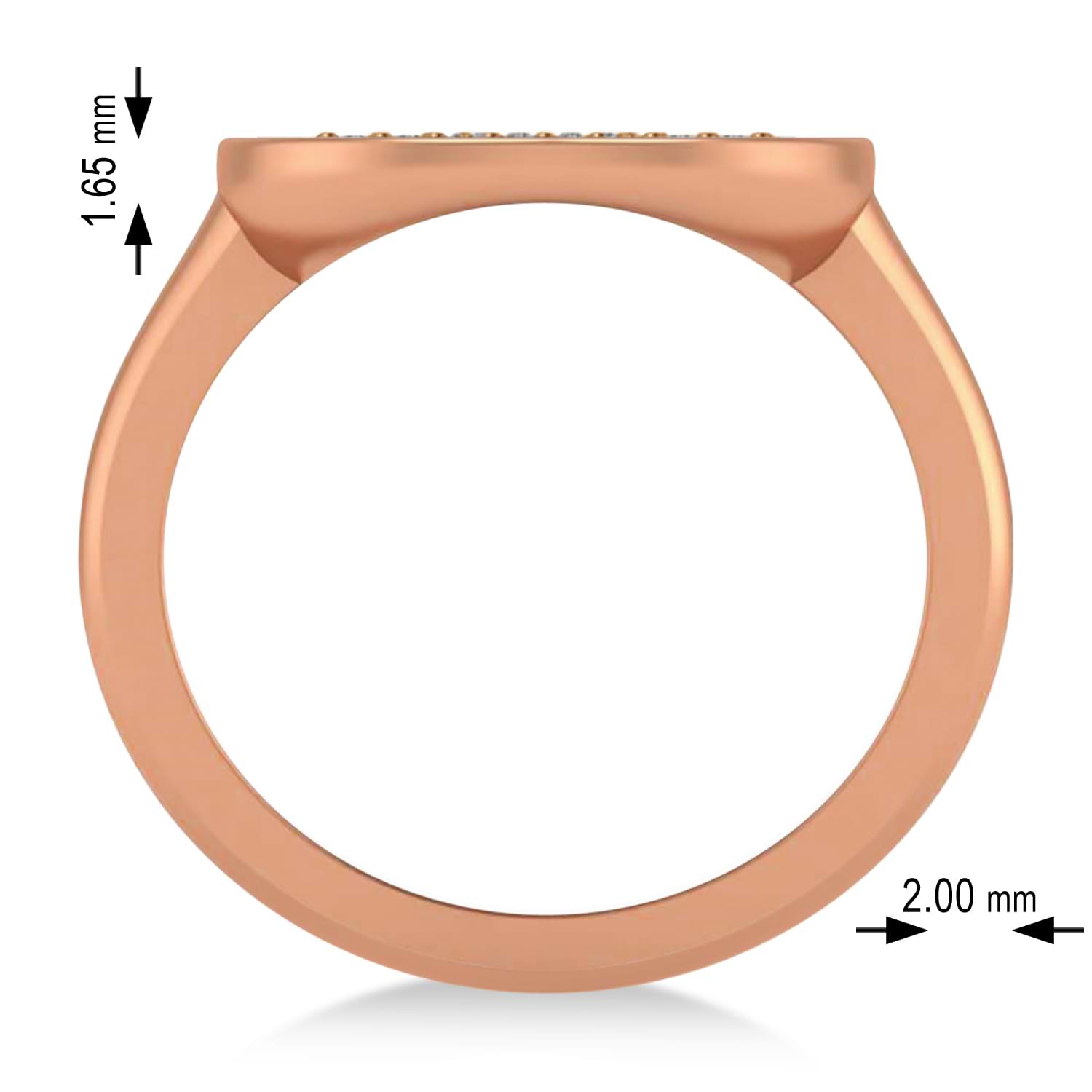Diamond Libra Zodiac Disk Ring 14k Rose Gold (0.105ct)
