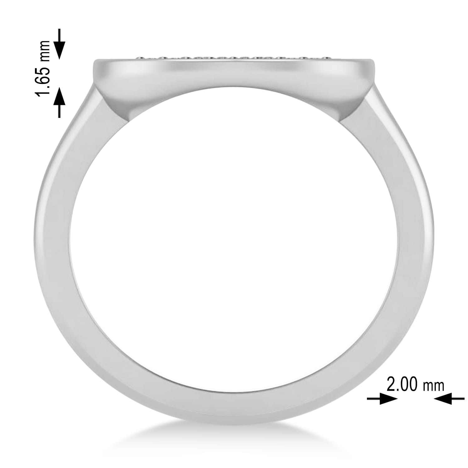 Diamond Libra Zodiac Disk Ring 14k White Gold (0.105ct)