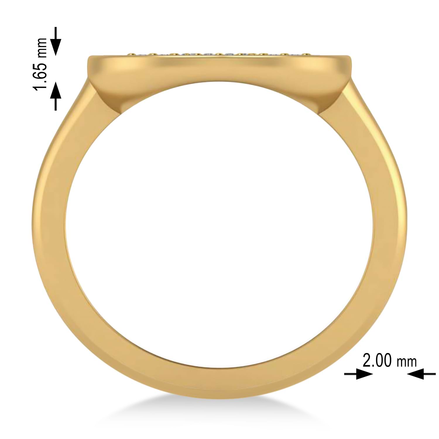 Diamond Libra Zodiac Disk Ring 14k Yellow Gold (0.105ct)