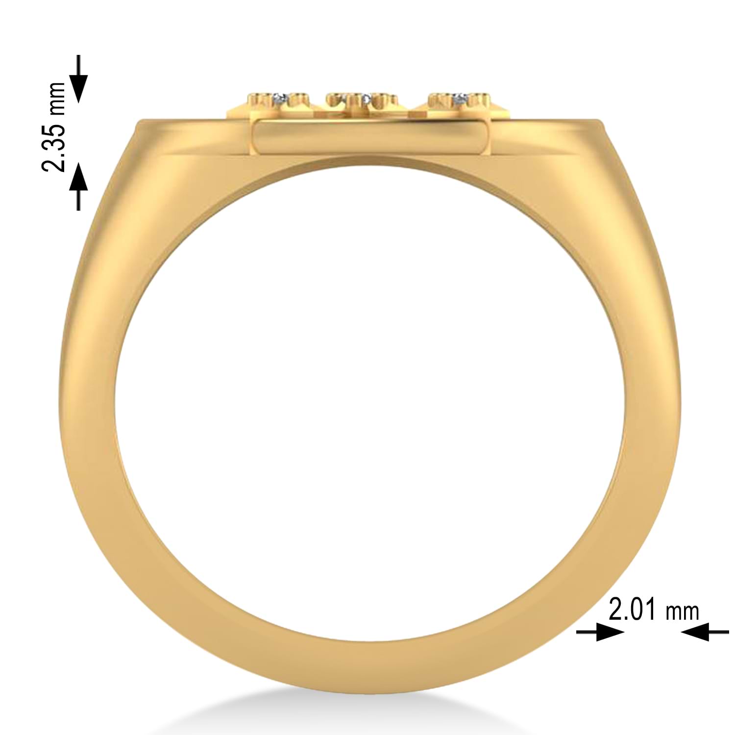 Diamond Cancer Zodiac Constellation Disk Ring 14k Yellow Gold (0.045ct)