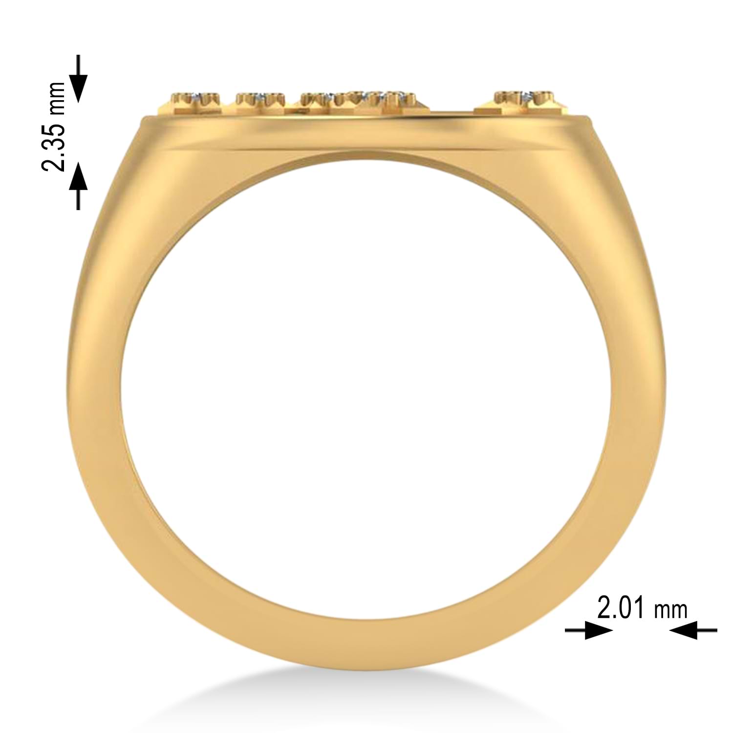 Diamond Libra Zodiac Constellation Disk Ring 14k Yellow Gold (0.04ct)