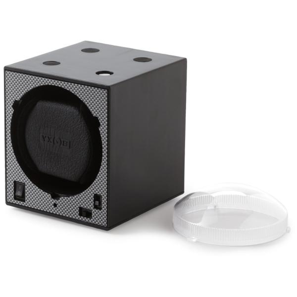 Stacking Single Watch Winder Box in Black Carbon Fiber
