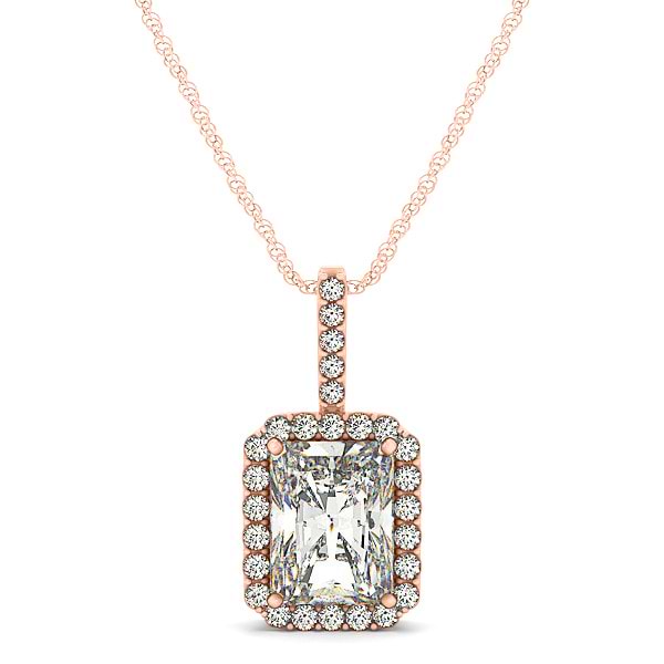 Emerald-Cut Diamond Pendant Necklace 14k Rose Gold (1.25ct)