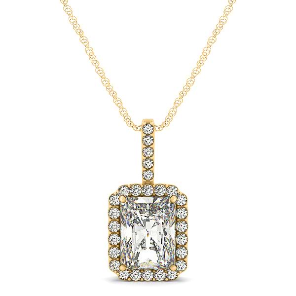 Emerald-Cut Diamond Pendant Necklace 14k Yellow Gold (1.25ct)