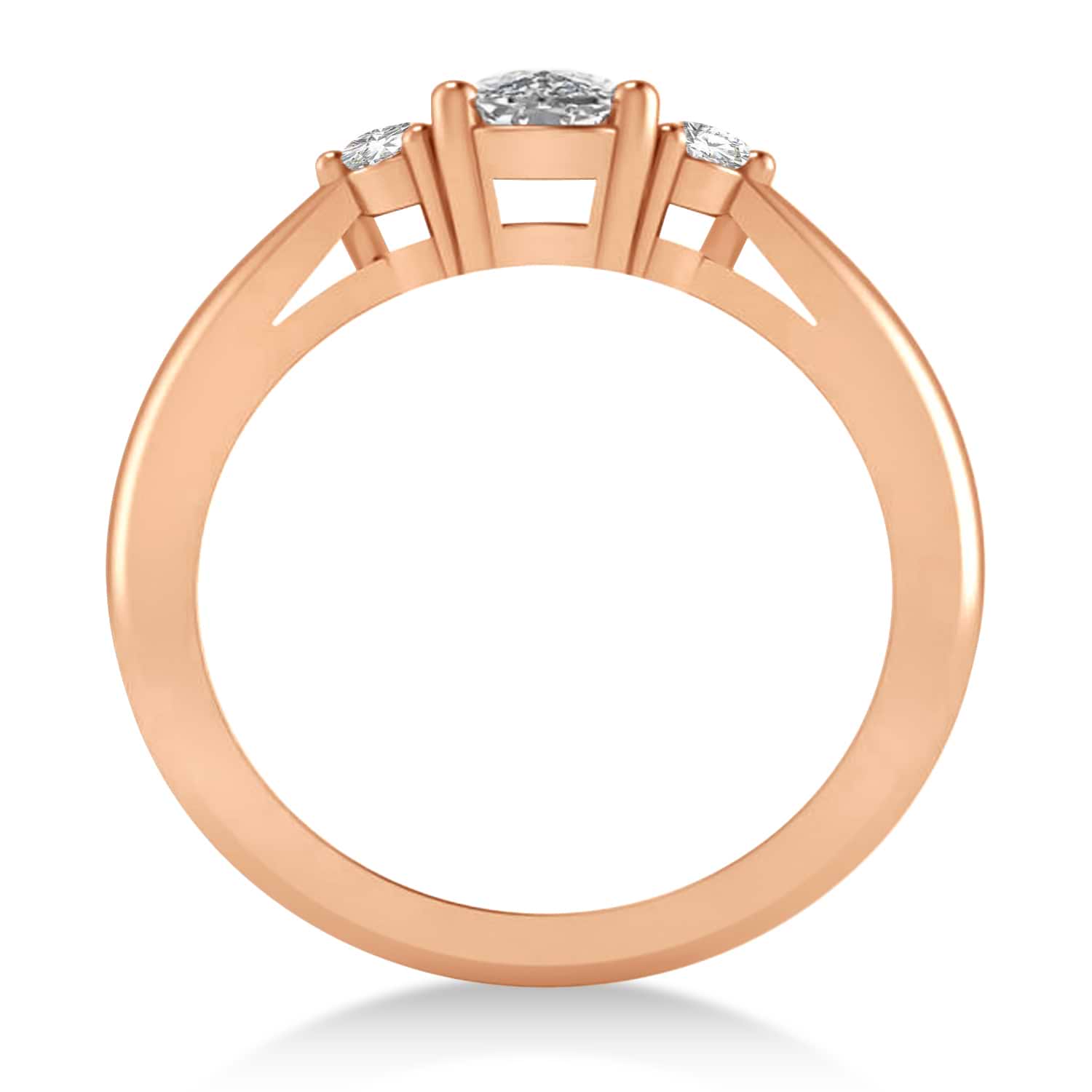 Cushion Diamond Three-Stone Engagement Ring 14k Rose Gold (1.14ct)