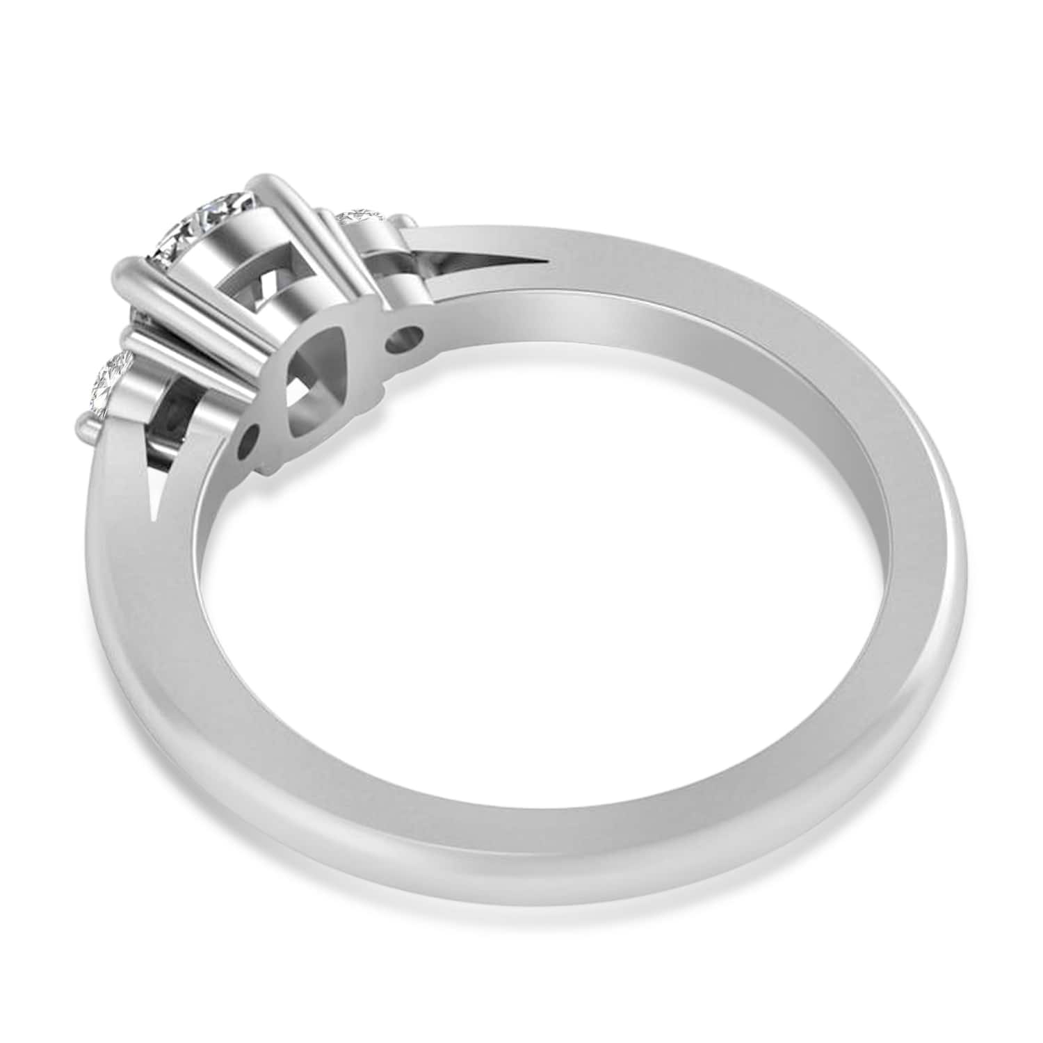 Cushion Lab Grown Diamond Three-Stone Engagement Ring 14k White Gold (1.14ct)