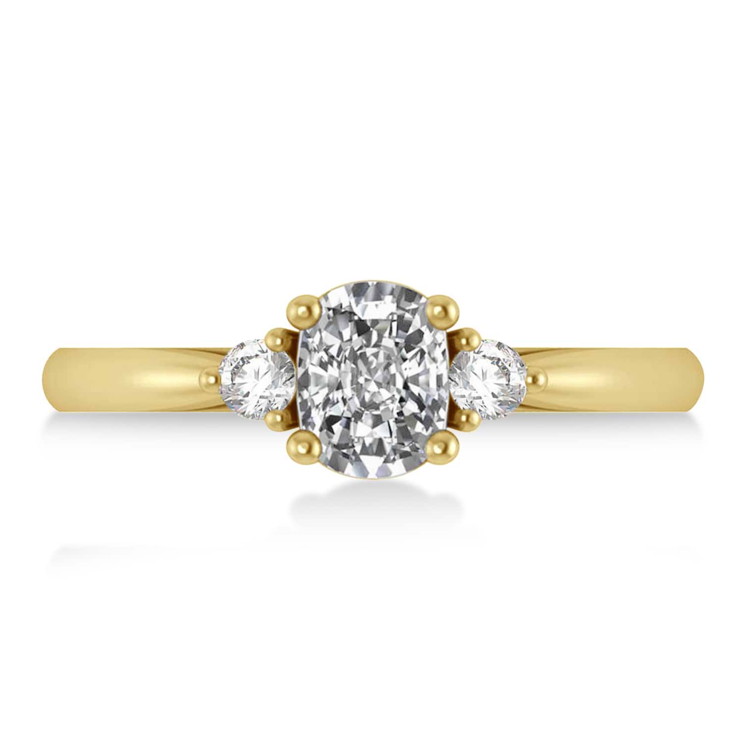 Cushion Lab Grown Diamond Three-Stone Engagement Ring 14k Yellow Gold (1.14ct)