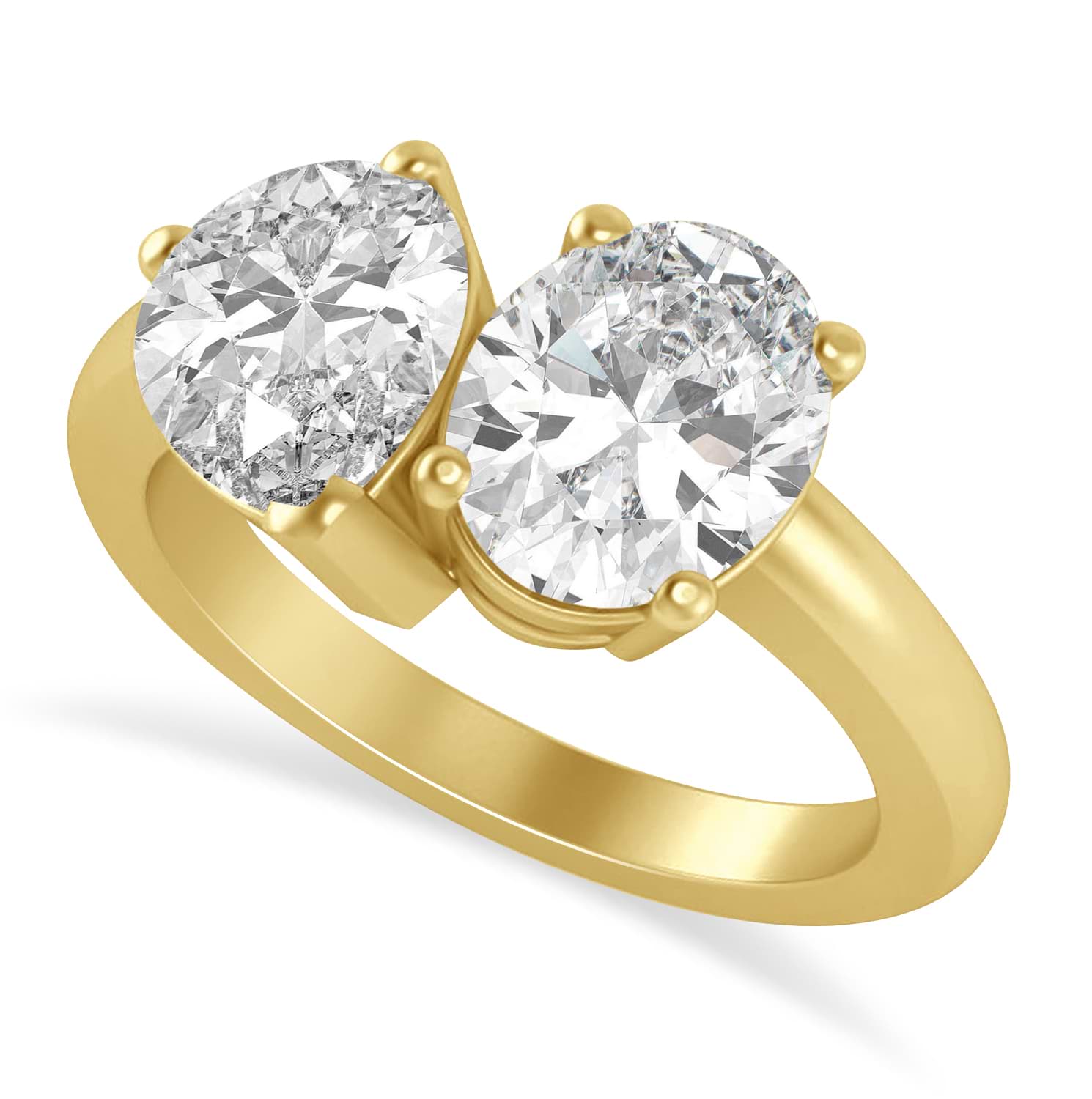 Oval/Pear Lab Grown Diamond Toi et Moi Ring 18k Yellow Gold (4.50ct)