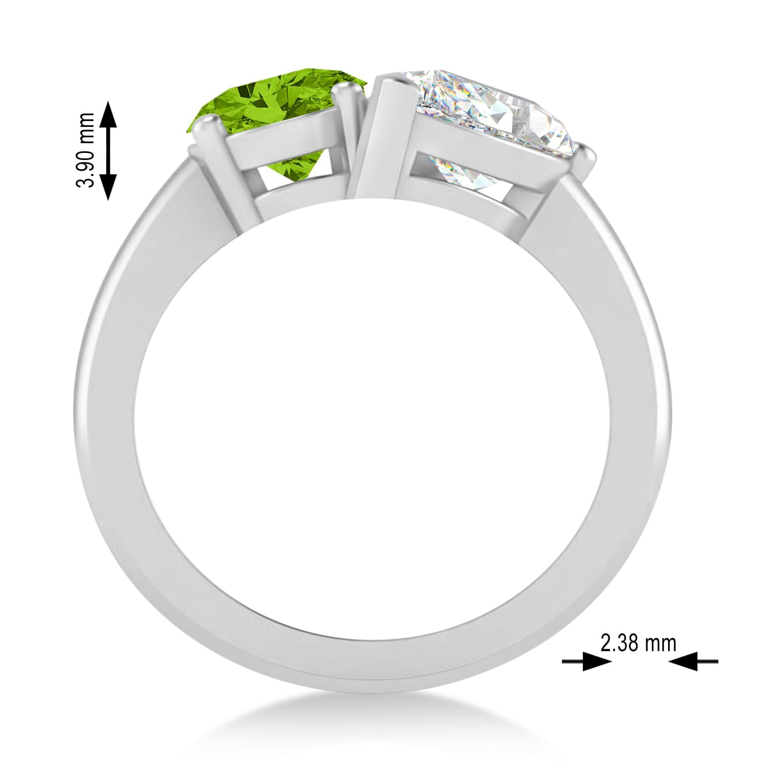 Peridot Toi et Moi Ring