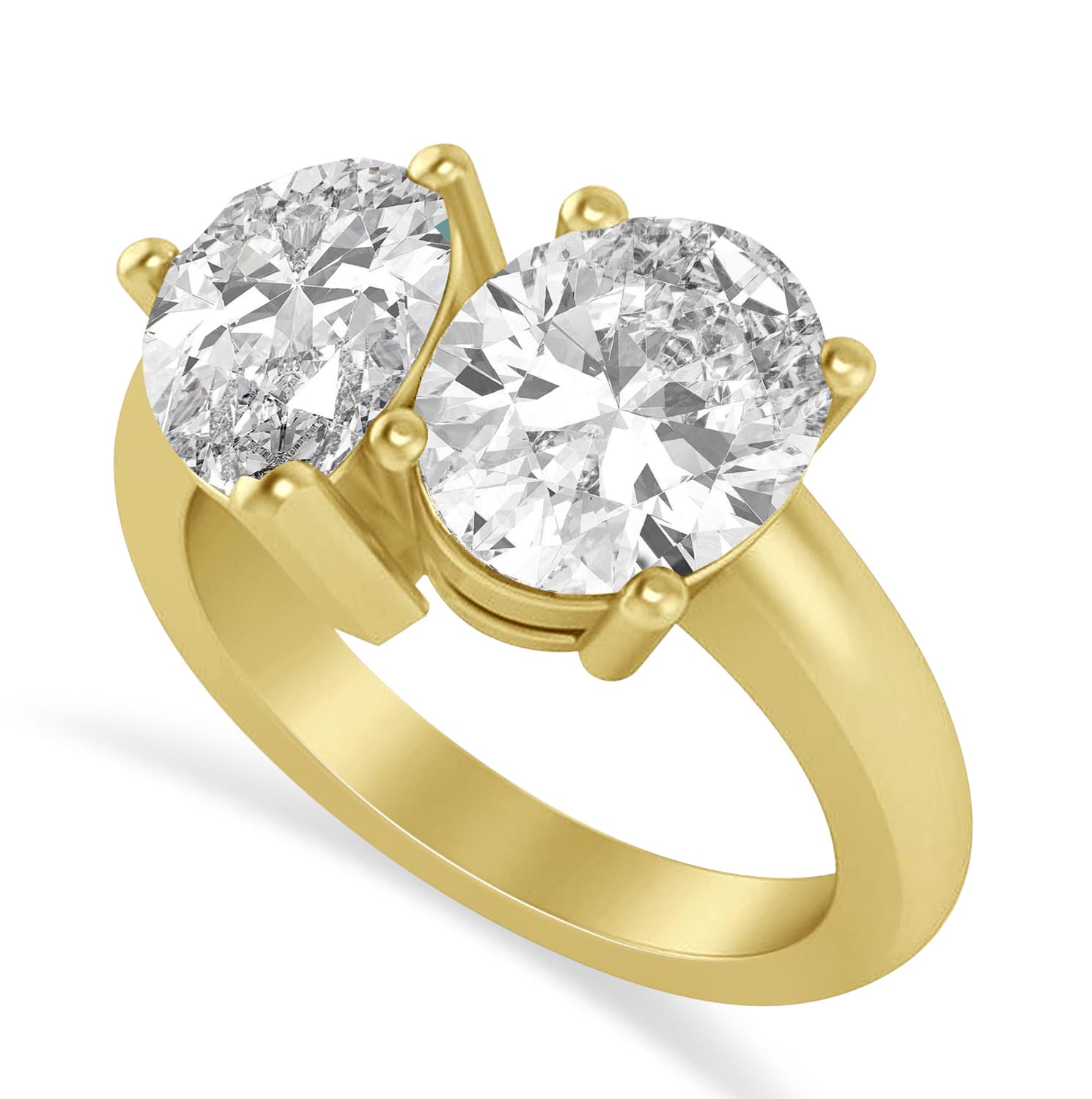 Pear/Oval Lab Grown Diamond Toi et Moi Ring 14k Yellow Gold (6.00ct)
